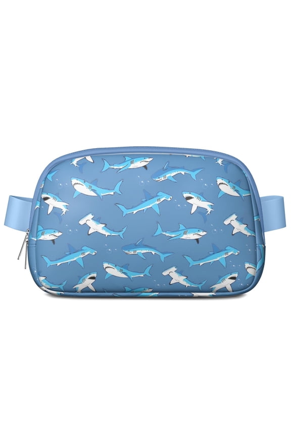 Ocean Explorer Fanny Pack&nbsp;- Waterproof Adjustable Waist Bag with Shark & Dolphin Pattern, Lightweight Hands-Free Belt for Adventures