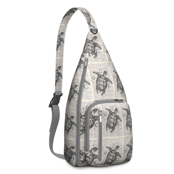 Ocean Explorer Sling Backpack - Hawaiian Green Turtle Pattern Crossbody Bag, Lightweight Durable Pack for Snorkeling