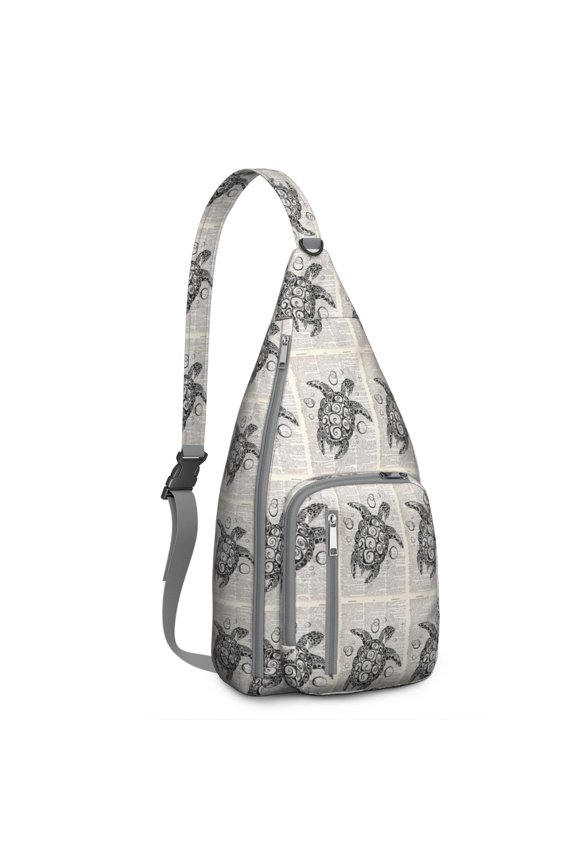 Ocean Explorer Sling Backpack - Hawaiian Green Turtle Pattern Crossbody Bag, Lightweight Durable Pack for Snorkeling