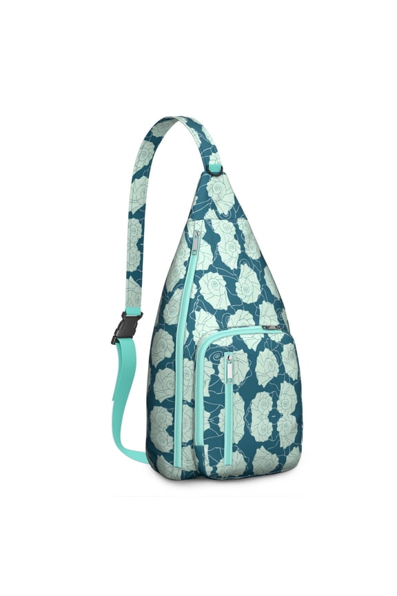 Ocean Explorer Sling Backpack - Nautical Seashell & Starfish Print Crossbody Bag, Anti-Theft Travel Pack for Commuting & Weekend Getaways