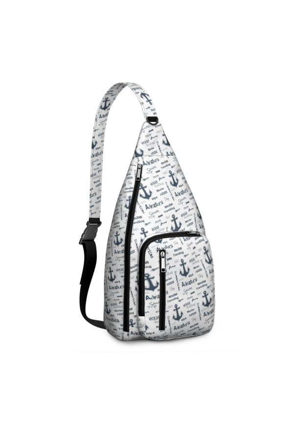 Ocean Explorer Sling Backpack - Tropical Beach Themed Shoulder Bag with Seashell & Coral Pattern, Fashionable Multipurpose Pack for Students and Travelers