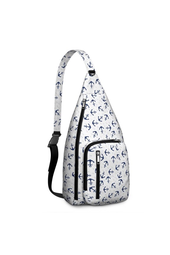 Ocean Explorer Sling Backpack - Tropical Beach Themed Shoulder Bag with Seashell & Coral Pattern, Fashionable Multipurpose Pack for Students and Travelers