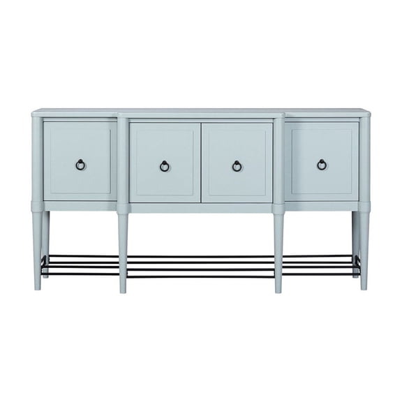 Ocean - Finish Breakfront Sideboard | 4 Storage Cabinets for Bathroom Adjacent | Solid Wood and MDF Build | Solves Bathroom - Adjacent Storage Problems