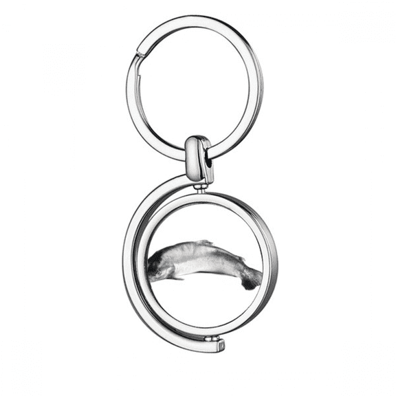 Ocean Fish Alive Activity Curly Rotating Keychain Metal Keyring Holder