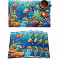 thumbnail image 1 of Ocean Fish Coral Seaweed Cartoon Style Placemats Set of 4,Wipeable Washable Table Mats for Dining Tables,Blue Underwater World Place Mats for Kitchen Event Party Tabletop Decor, 1 of 7