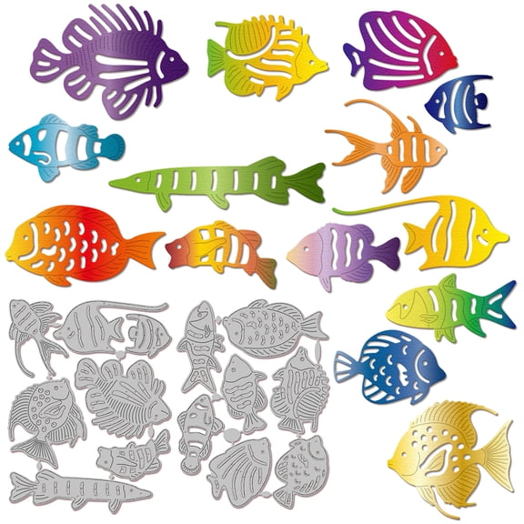 Ocean Fish Cutting Dies for Card Making Summer Sea Fish Cut Die for DIY Scrapbooking Journal Embossing Paper Craft DecorDIY