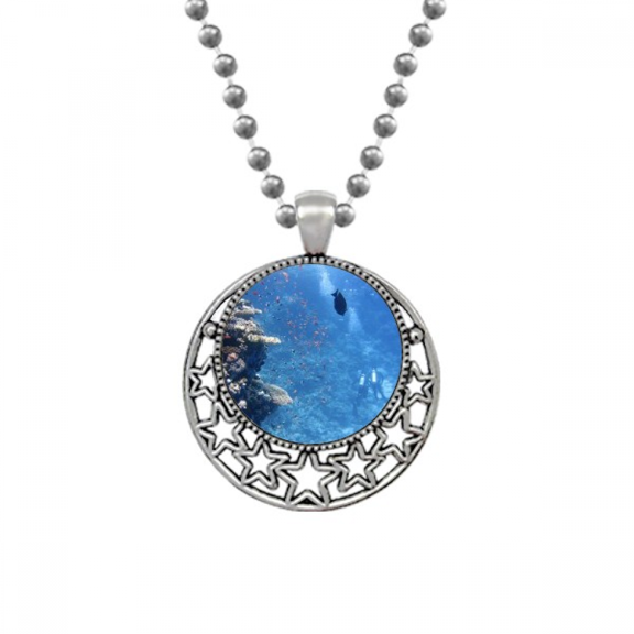 Ocean Fish Diving Science Nature Picture Necklaces Pendant Retro Moon Stars Jewelry