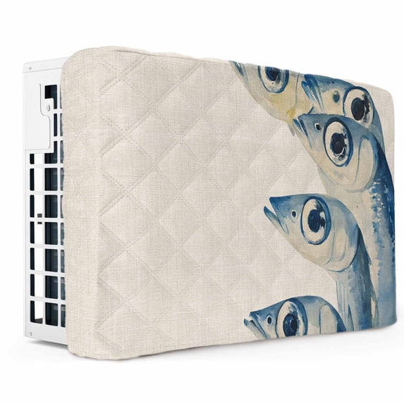 Ocean Fish Indoor Air Conditioner Covers for Window Units, Coastal Blue ...