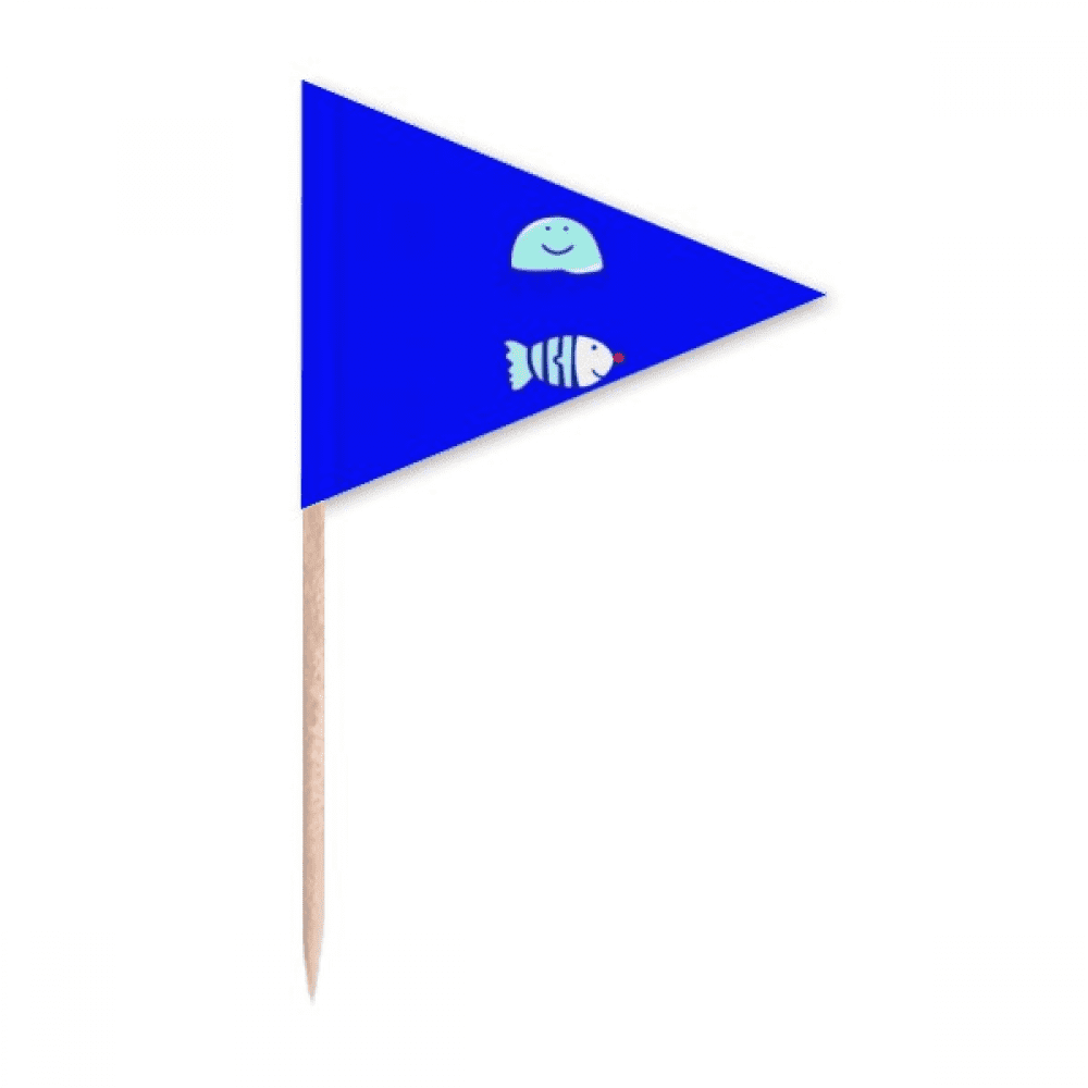 Ocean Fish Jellyfish Art Deco Fashion Toothpick Triangle Cupcake ...