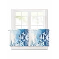 thumbnail image 1 of Ocean Fish Short Blackout Curtains 30Inch Long Watercolor Retro Coral Marine Life Rod Pocket Kitchen Curtains, 2 Panels Thermal Insulated Room Darkening Drapes for Bedroom, 30"W x 30"L, 1 of 5