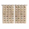 thumbnail image 1 of Ocean Fishhooks Kitchen Curtains Window Panels, Vintage Coastal Fishing Pattern Brown Insulated Window Treatment Curtain, Grommet Curtains for Bedroom/Living Room/Bathroom, 2 Piece 52"Wx63"L, 1 of 8