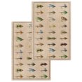 thumbnail image 1 of Ocean Fishhooks Kitchen Dish Towels for Drying Dishes Set of 2, Vintage Coastal Fishing Pattern Brown Waffle Weave Microfiber Hand Tea Bathroom Towels Quick Dry & Absorbent Towel 15.7x23.6, 1 of 7