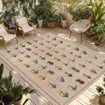 thumbnail image 1 of Ocean Fishhooks Outdoor Rug for Patio/Deck/Porch, Non-Slip Large Area Rug 5 x 8 Ft, Vintage Coastal Fishing Pattern Brown Indoor Outdoor Rugs Washable Area Rugs, Reversible Camping Rug Carpet Runner, 1 of 8