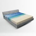 thumbnail image 1 of Ocean Fitted Sheet, Tropic Ocean Style Sandy Shore and Sea with Waves Escape to Paradise Theme, Soft Decorative Fabric Bedding, Full Size, Cream Turquoise White, by Ambesonne, 1 of 2