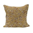 thumbnail image 1 of Ocean Fluffy Throw Pillow Cushion Cover, Pattern of Fish Shells Starfish Sea-Horse Water Creatures Sea Life Illustration, Decorative Square Accent Pillow Case, 20" x 20", Mustard Brown, by Ambesonne, 1 of 5