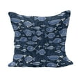 thumbnail image 1 of Ocean Fluffy Throw Pillow Cushion Cover, Sealife Marine Navy Image Tropic Fish Moss Leaves Art Print, Decorative Square Accent Pillow Case, 40" x 40", Blue Indigo Royal Blue, by Ambesonne, 1 of 5