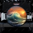 Ocean Foamy Waves Rolling Up Polyester Universal Spare Wheel Tire Cover