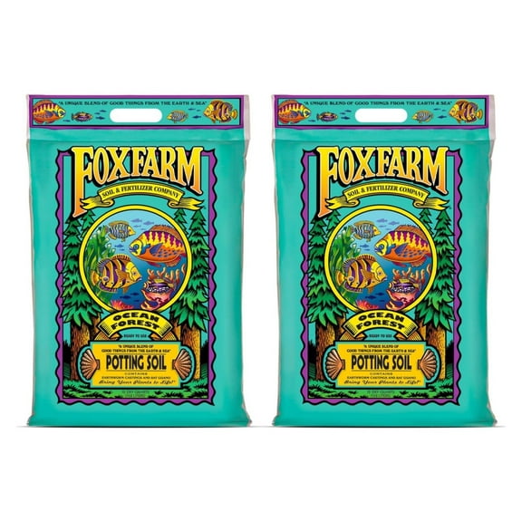 Ocean Forest Potting Soil, 12 Quart (2 Pack) - Light, Aerated Texture
