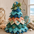 thumbnail image 1 of Ocean Friends DIY Patchwork Christmas Tree Kit Sea Turtle Dolphin Whale, Coastal Holiday Craft with Layered Fabric,Christmas Decorations, 1 of 6