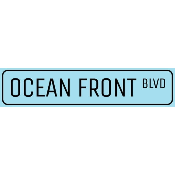 Ocean Front BLVD Sign Beach Street Metal Sign Ocean Lover Gift 4"x16"