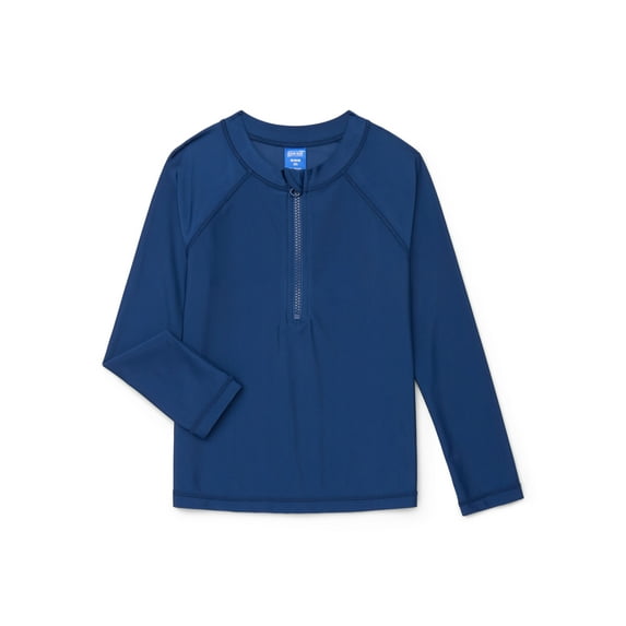 Ocean Gear Boys Quarter Zip Rash Guard with Long Sleeves, Sizes 4-18