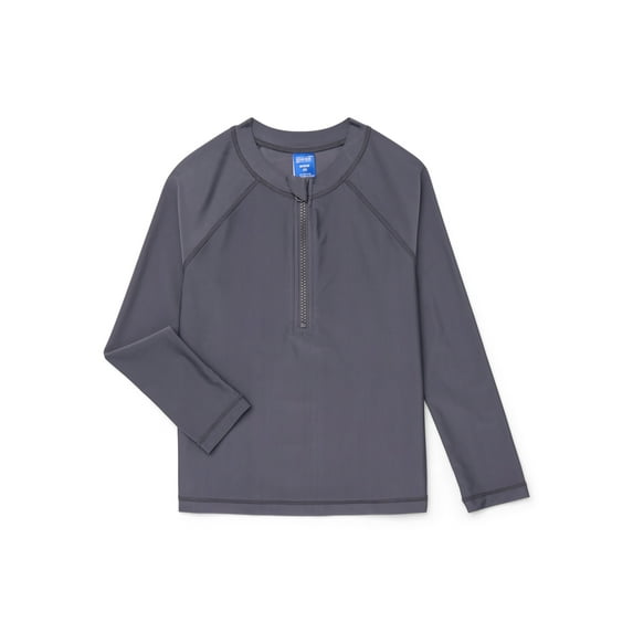 Ocean Gear Boys Quarter Zip Rash Guard with Long Sleeves, Sizes 4-18