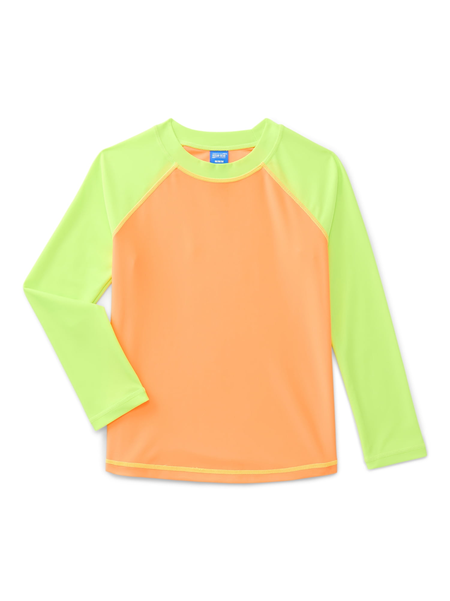 Ocean Gear Boys Rash Guard Swim Top with Long Sleeves, Sizes 4-18