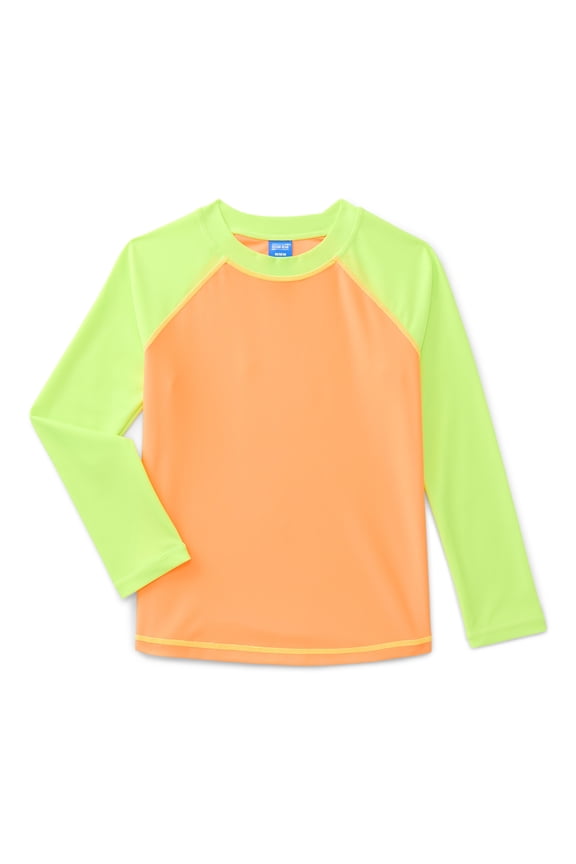 Boys Rash Guard Swim Top with Long Sleeves, Sizes 4-18