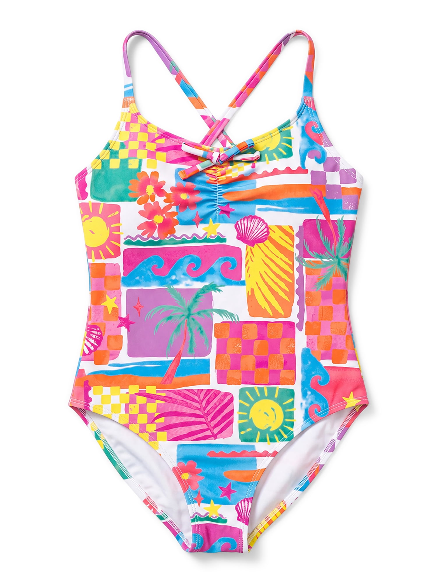 Ocean Gear Girls One Piece Print Swim Suit, Sizes 4-18