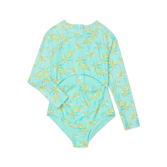 Ocean Gear Girls Long Sleeve One Piece Swimsuit, Sizes 4-18