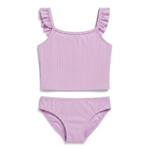 Ocean Gear Girls Two Piece Solid Rib Swim Set, Sizes 4-18