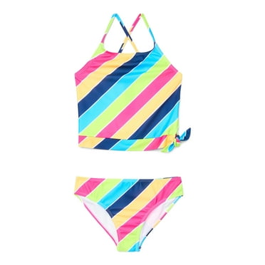 Ocean Gear Girls Tankini Top and Bottoms Swim Set, 2-Piece, Sizes 4-18