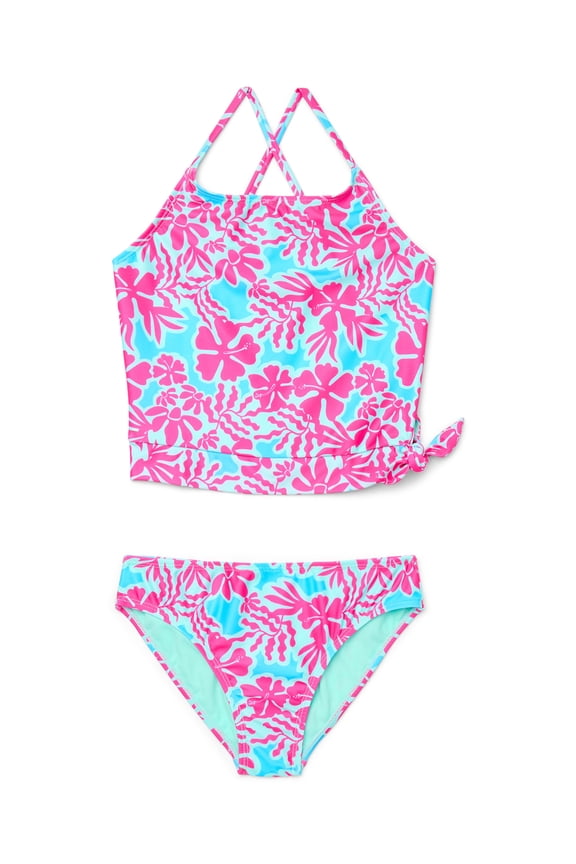Girls Tankini Top and Bottoms Swim Set, 2-Piece, Sizes 4-18