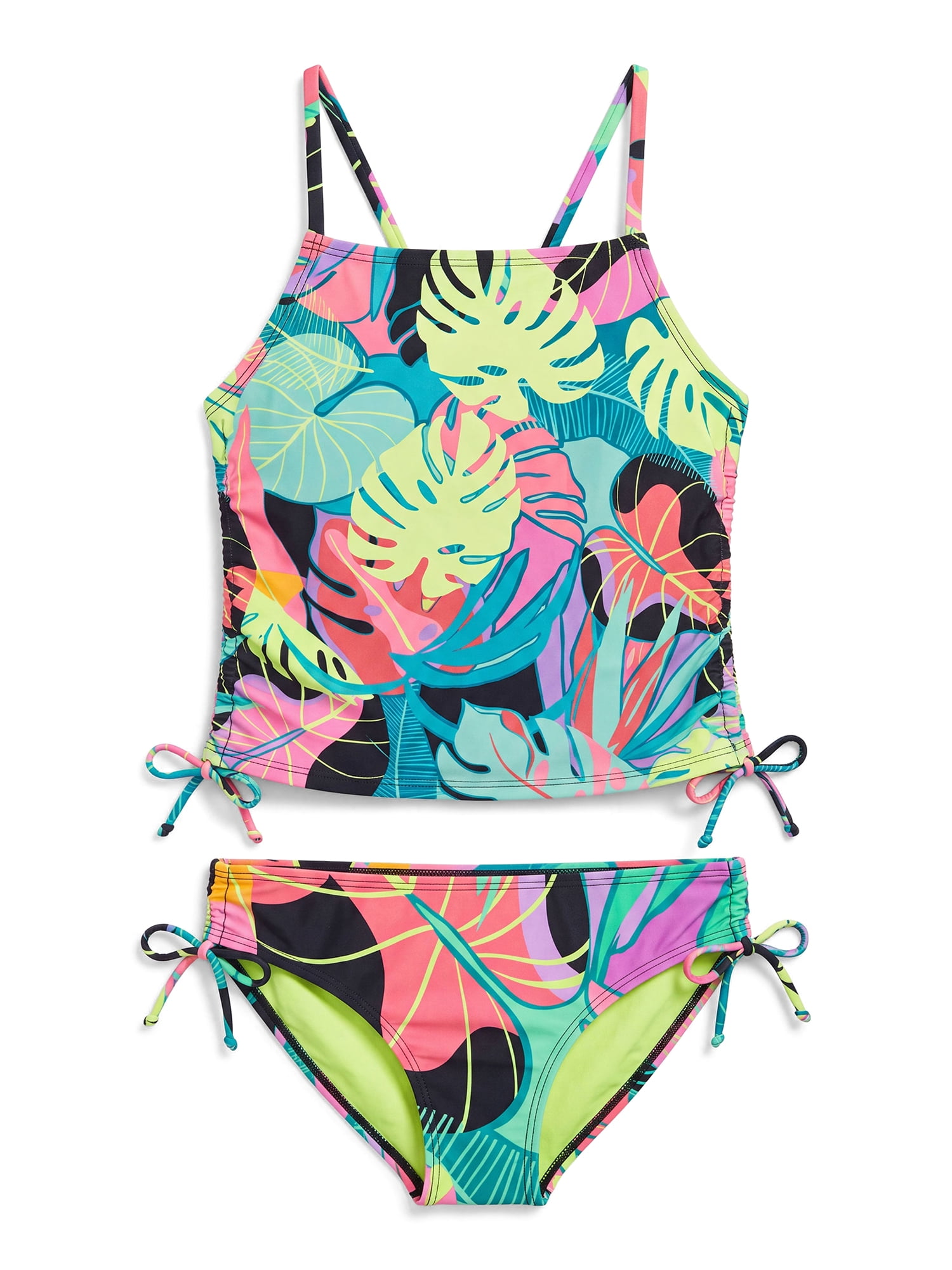 Ocean Gear Girls Two Piece Tropical Print Swim Set, Sizes 4-18