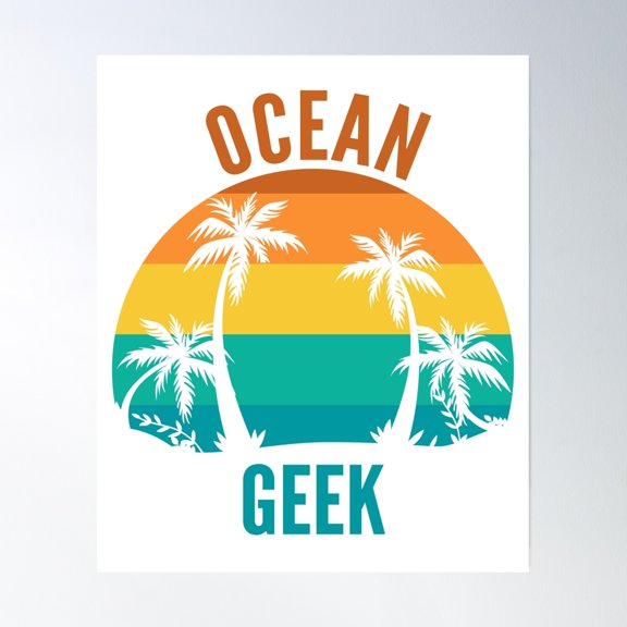Ocean Geek Poster Wall Art, Modern Wall Decor, 16x24 UNFRAMED