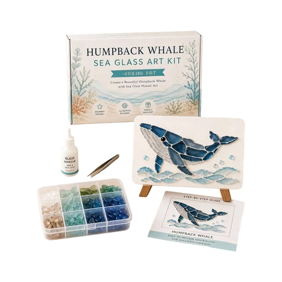 Ocean Glass Mosaic DIY Craft Kit, Sea Life Creature Handmade Art Set, Beginner Friendly Mosaic Making Supplies, Home Decor Art Project for Teenagers