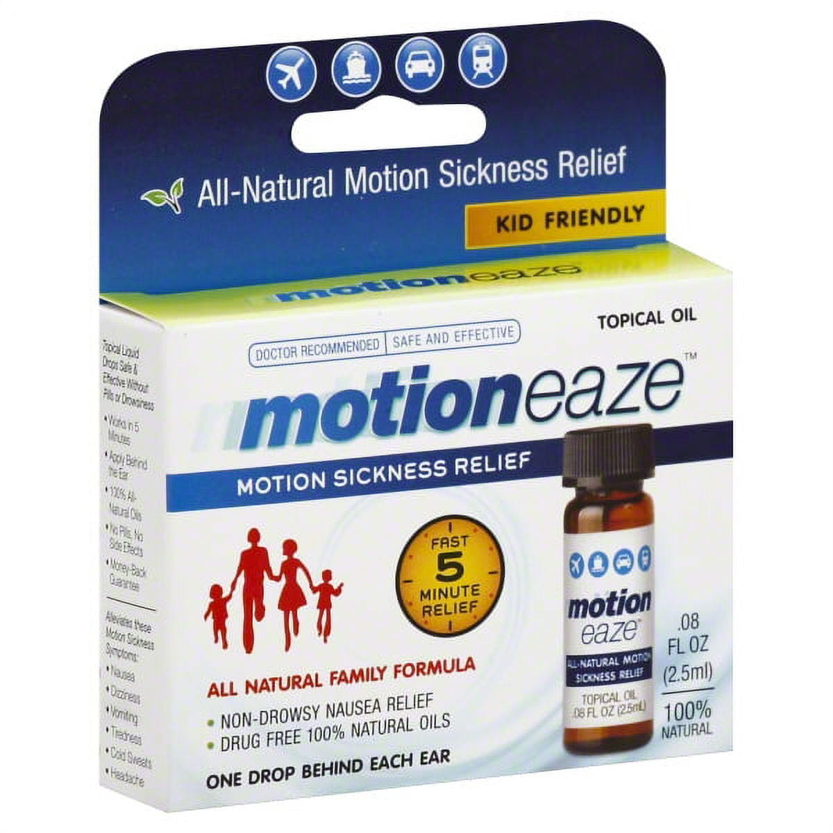 Ocean Global Motioneaze NonDrowsy Kid Friendly Motion Sickness Relief