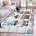 thumbnail image 1 of Ocean Gnome Area Rugs 3x5 ft Nautical Shell Sea Star Flag Flower White Wood Grain Washable Rug Non Slip Indoor Carpet Absorbent Floor Mat for Living Room Bedroom Dining Room, 1 of 9
