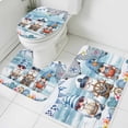 thumbnail image 1 of Ocean Gnome Bathroom Rugs Set Nautical Shell Sea Star Flag Flower Blue Wood Grain Non Slip Absorbent Soft Bath Mats 3 Piece Set with Bathroom Rug, U-Shaped Floor Mat, Toilet Seat Cover Large Size, 1 of 9