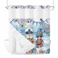 thumbnail image 1 of Ocean Gnome No Hook Shower Curtain with Snap in Liner Nautical Shell Sea Star Flag Flower Blue Wood Grain Waterproof Bathroom Shower Curtain with See Through Top Window for Bathtub 72" x 72", 1 of 9