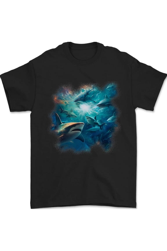 Ocean Great White Sharks Mens T-Shirt 100% Cotton