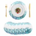 thumbnail image 1 of Ocean Green Octopus Round 15 Inch Placemats Set of 6, Coastal Coral Beach Nautical Starfish HeatResistant Non Slip Place Mats for Dining Table, Wipeable Braided Kitchen Table Mats for Housewarming, 1 of 9