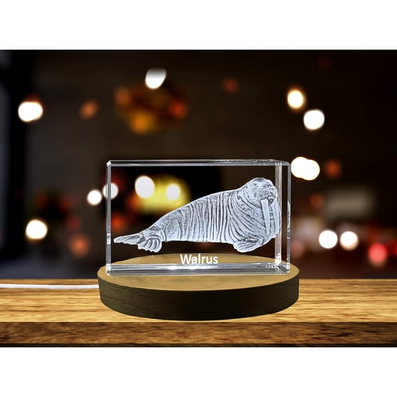 Ocean Guardian | Walrus Design | 3D Engraved Crystal Keepsake