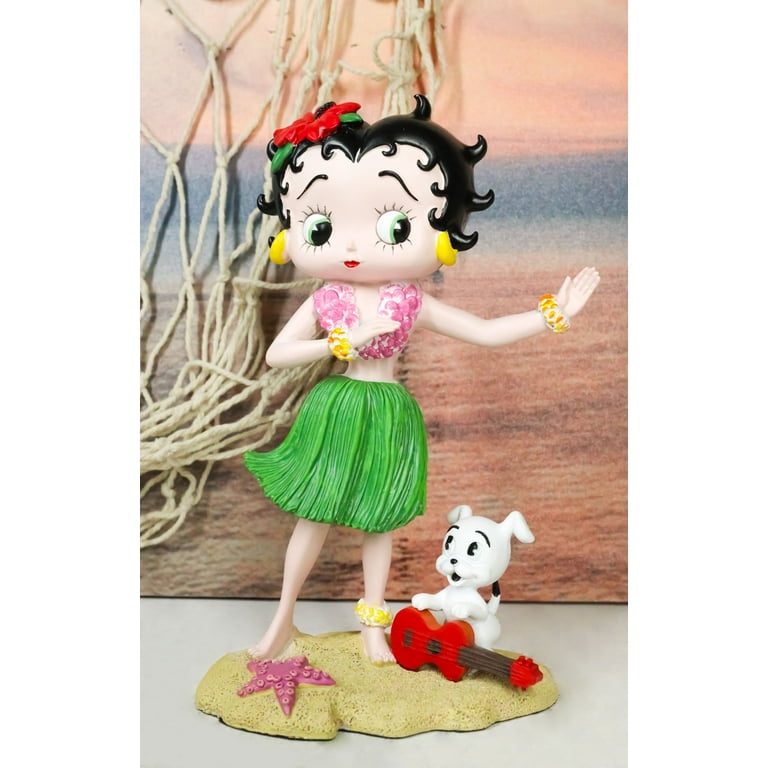 Collectible Betty Boop Hawaii Hula Dancing Figurine with Pudgy Dog