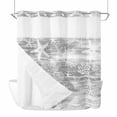 thumbnail image 1 of Ocean No Hook Shower Curtain with Snap in Liner Summer Beach Sea Star Coral Shell Grey Texture Waterproof Bathroom Shower Curtain with See Through Top Window for Bathtub 72" x 72", 1 of 9