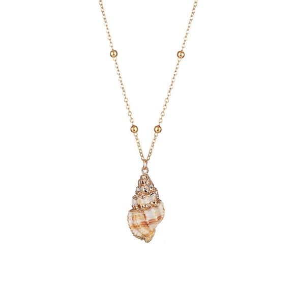 Ocean Inspired Alloy Seashells Necklace Lightweight Comfortable Beach Accessory