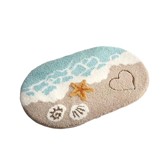 Ocean-Inspired Premium Microfiber Bath Rug,Beach Bathroom Decor,Soft Microfiber Absorbent Non-Slip Washable ,Bathroom,Kitchen (23.6 35.4 in)