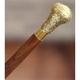 thumbnail image 1 of Ocean Instruments Antique Brass Walking Stick with Unique Round Handle, Adjustable Vintage Nautical Wooden Walking Stick Canes Chiristmas Gift for Unisex, 1 of 3