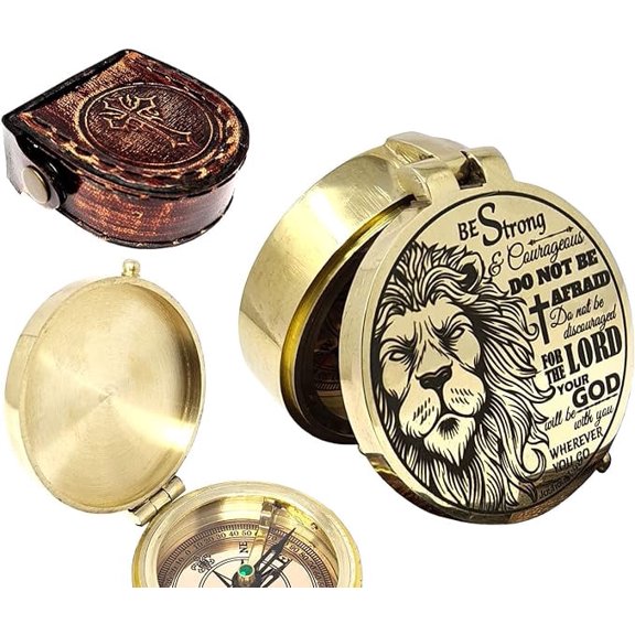 Ocean Instruments Instruments Brass Compass Engraved with Religious Scripture Verse, Gift for Son, Grandson, Daughter, Baptism, Confirmation Communion Godson Church Graduation Day
