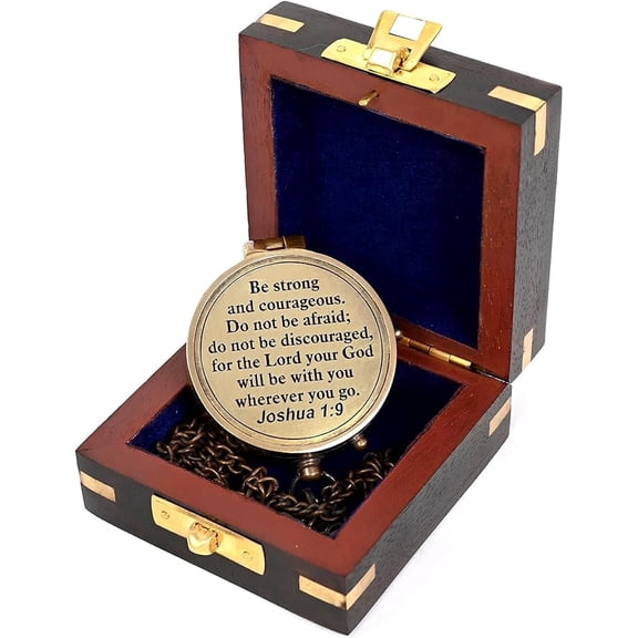 Ocean Instruments Instruments Engraved Compass, Customized Brass Compass for Anniversary, Birthday, Graduation Day, Confirmation Gift, Valentine Gift, Parting Gift, Sailor Gift